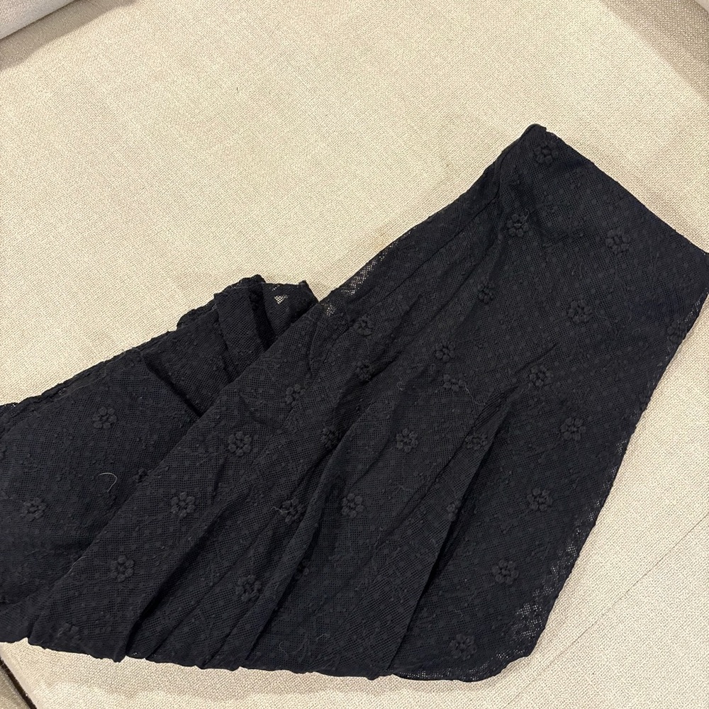 Universal Thread Black Floral Lace Midi Skirt
